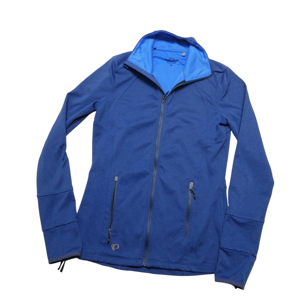 Pearl Izumi Jacket Womens Medium Blue Full Zip Cycling Track Thumbholes Athletic